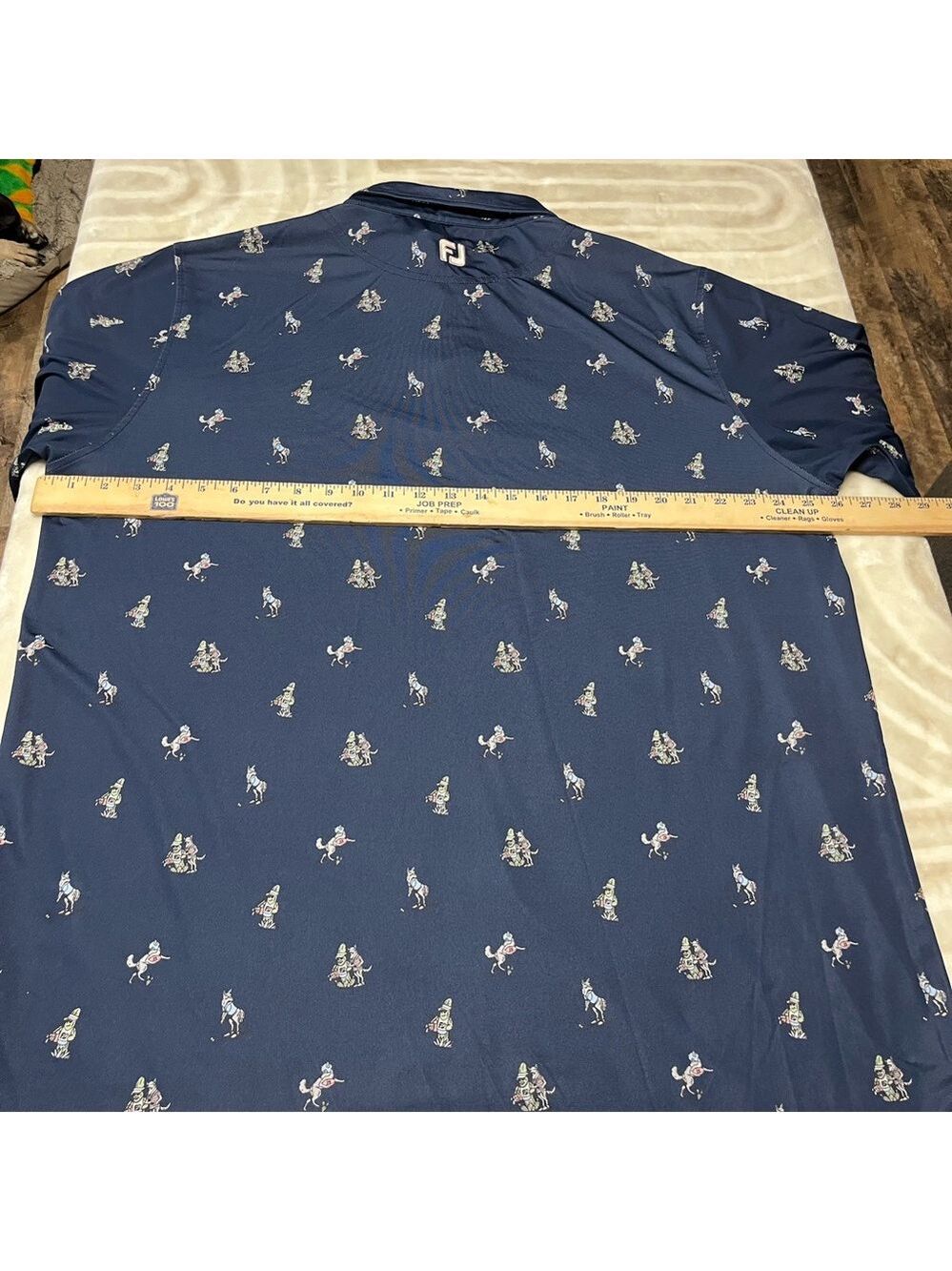 Footjoy XL Men's Navy Patterned Polo Shirt - Picture 5 of 5